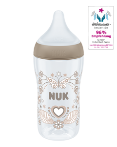 NUK Perfect Match Babyflasche mit weichem Silikon-Trinksauger