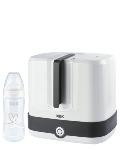 NUK Vario Express Dampf-Sterilisator mit gratis NUK First Choice Plus Babyflasche 