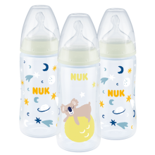 NUK First Choice Plus Night Babyflaschen 3er Set mit Leuchteffekt und Temperature Control